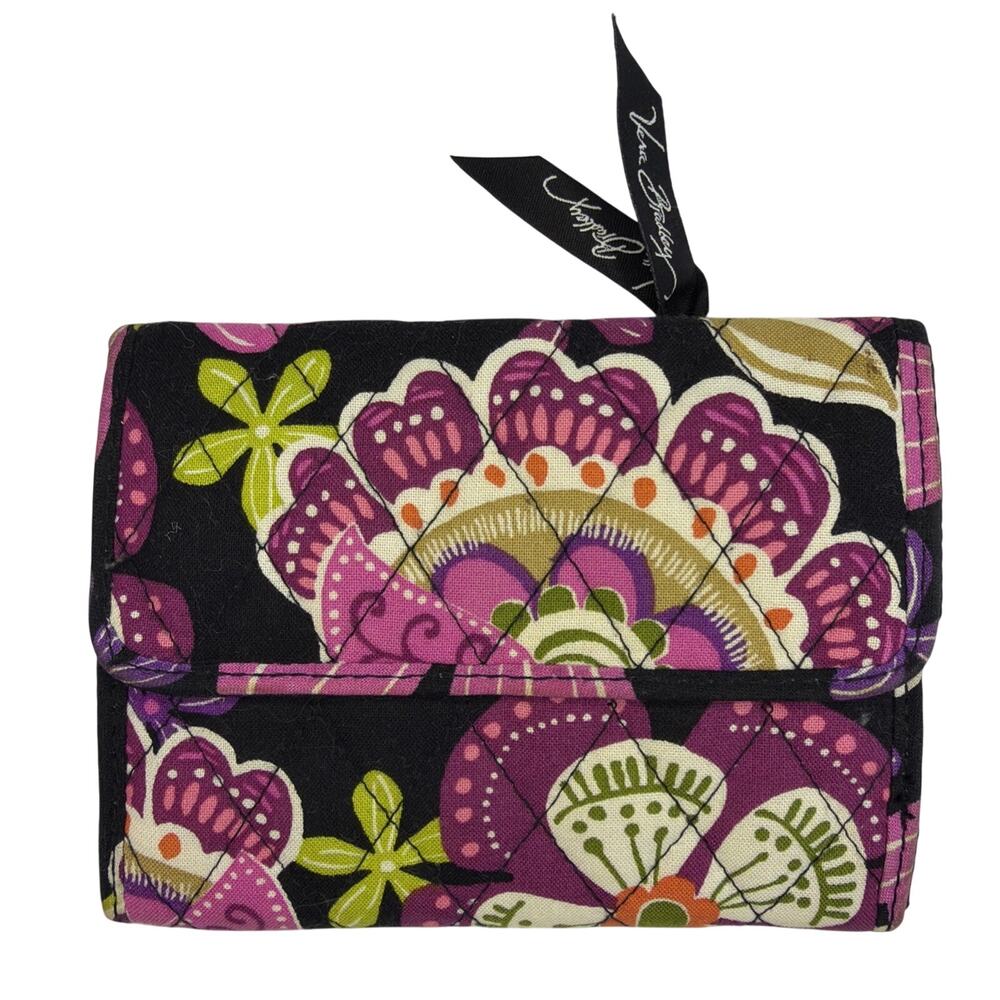 Vera Bradley Floral Pirouette Euro Tri-Fold Small Wallet BoHo Cottagecore Gift